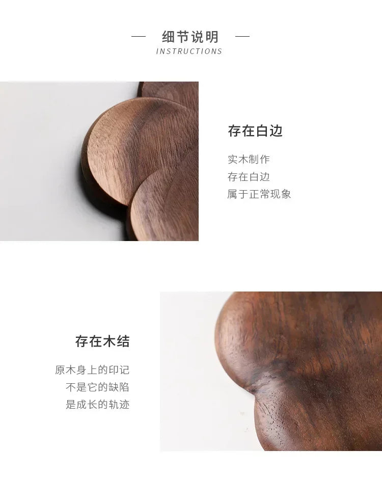 Coasters - Wooden Black Walnut Petal