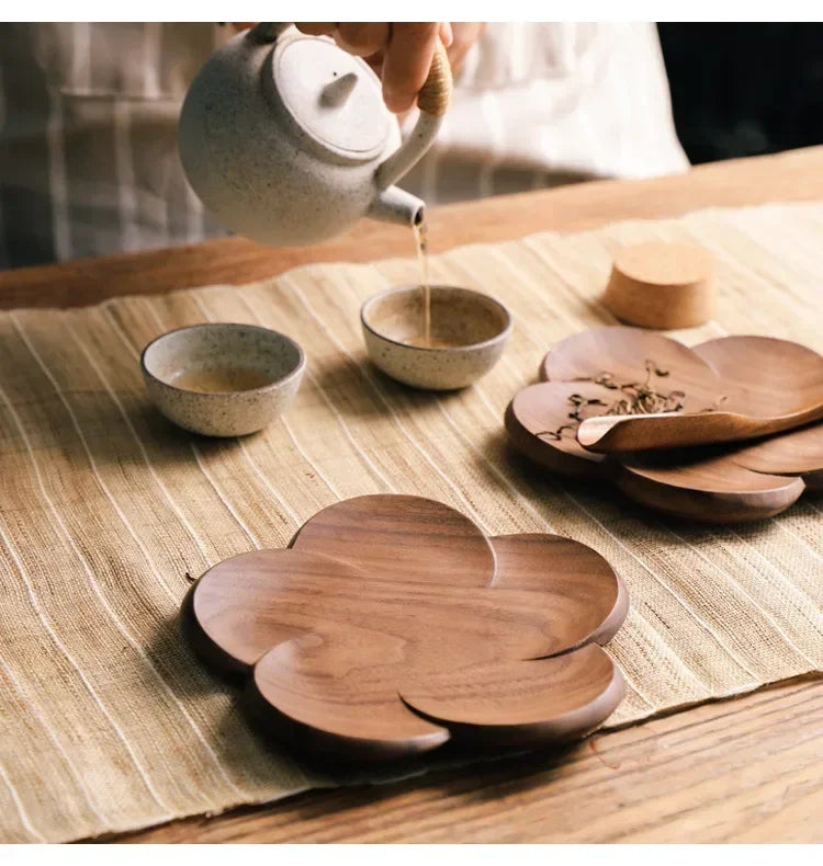 Coasters - Wooden Black Walnut Petal