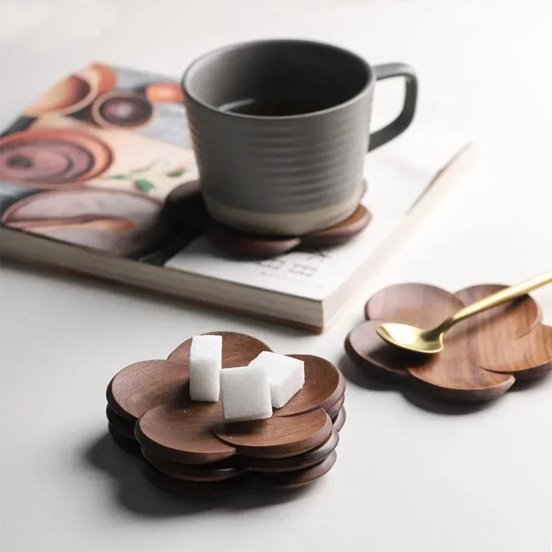 Coasters - Wooden Black Walnut Petal
