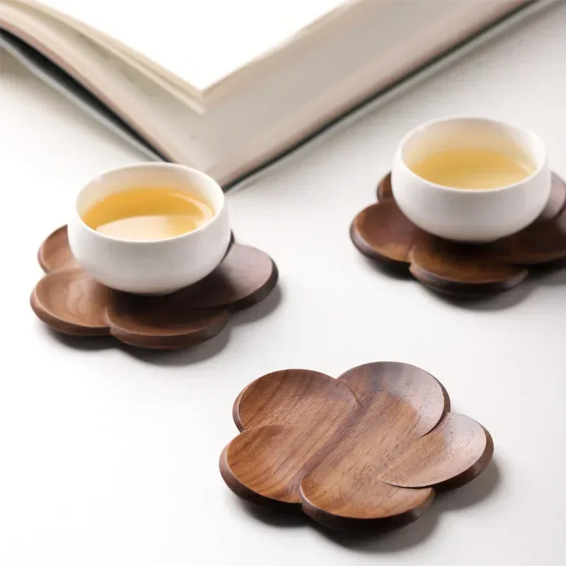 Coasters - Wooden Black Walnut Petal
