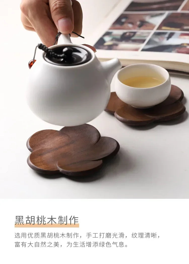 Coasters - Wooden Black Walnut Petal