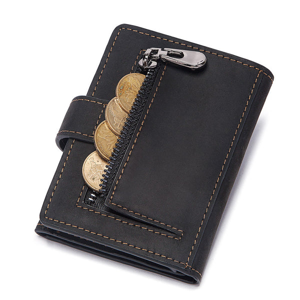 Coin Purse Metal Card Case Leather Card Sleeve ID Sleeve Leather Credit Card Holder