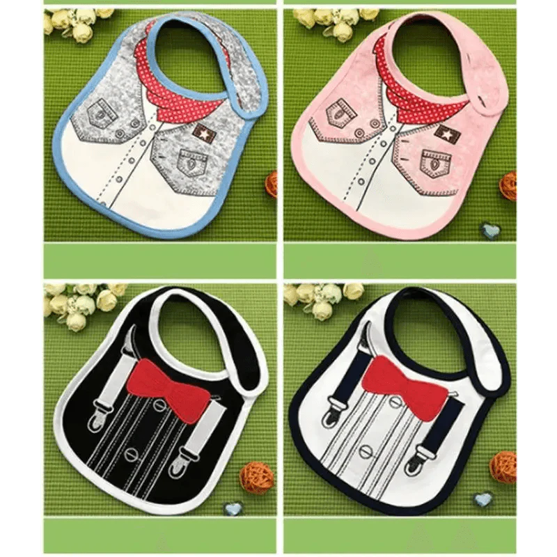 Collar Baby Festive Dress Cotton Cute Pattern Bibs for  Newborn Boy Girl