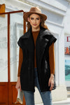 Collared Neck Button Up Vest Coat