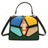Color blocking hand-held small square bag, versatile for women, single shoulder - black