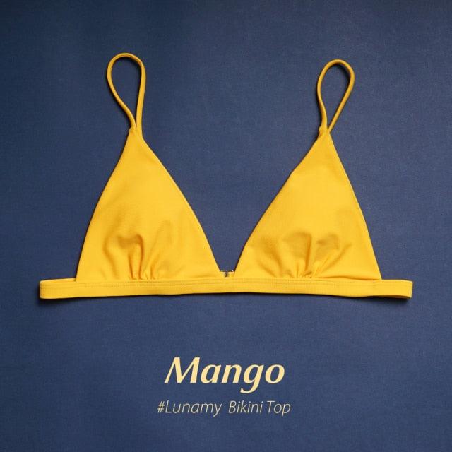 Colorful Bikini Thong Swimwear Women Swimsuit Top And Bottoms T-Back Brazilian Swimming Women's Strappy Triangle Bikini Sets High Cut Cheeky Thong Bottom Swimsuits