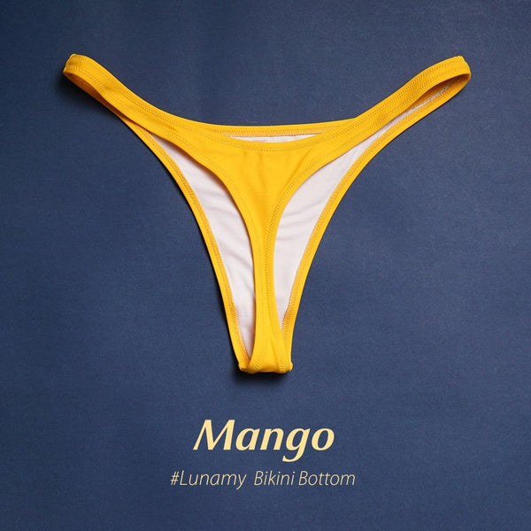 Colorful Bikini Thong Swimwear Women Swimsuit Top And Bottoms T-Back Brazilian Swimming Women's Strappy Triangle Bikini Sets High Cut Cheeky Thong Bottom Swimsuits