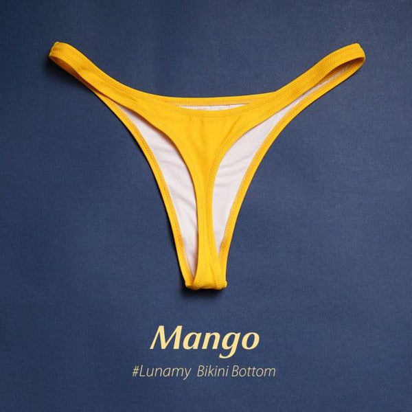 Colorful Bikini Thong Swimwear Women Swimsuit Top And Bottoms T-Back Brazilian Swimming Women's Strappy Triangle Bikini Sets High Cut Cheeky Thong Bottom Swimsuits