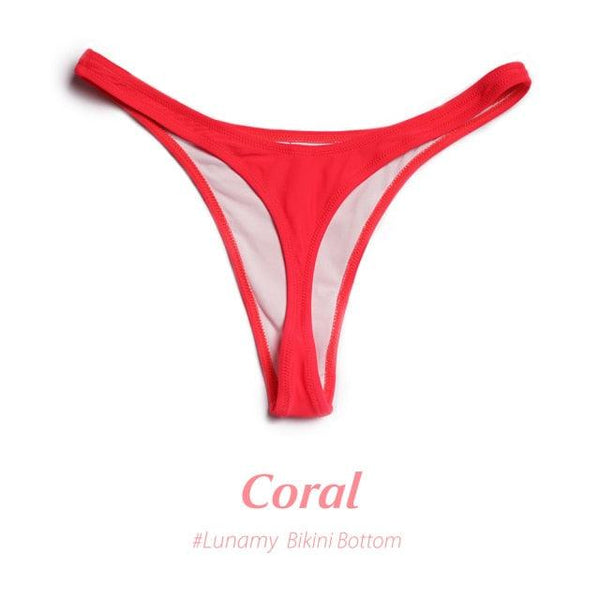 Colorful Bikini Thong Swimwear Women Swimsuit Top And Bottoms T-Back Brazilian Swimming Women's Strappy Triangle Bikini Sets High Cut Cheeky Thong Bottom Swimsuits
