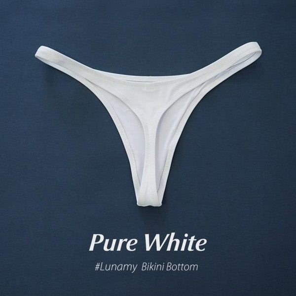 Colorful Bikini Thong Swimwear Women Swimsuit Top And Bottoms T-Back Brazilian Swimming Women's Strappy Triangle Bikini Sets High Cut Cheeky Thong Bottom Swimsuits