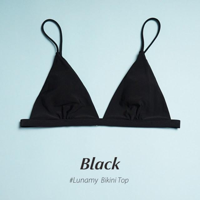 Colorful Bikini Thong Swimwear Women Swimsuit Top And Bottoms T-Back Brazilian Swimming Women's Strappy Triangle Bikini Sets High Cut Cheeky Thong Bottom Swimsuits