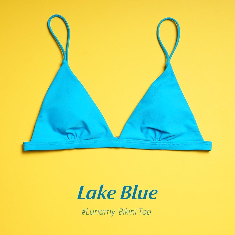 Colorful Bikini Thong Swimwear Women Swimsuit Top And Bottoms T-Back Brazilian Swimming Women's Strappy Triangle Bikini Sets High Cut Cheeky Thong Bottom Swimsuits