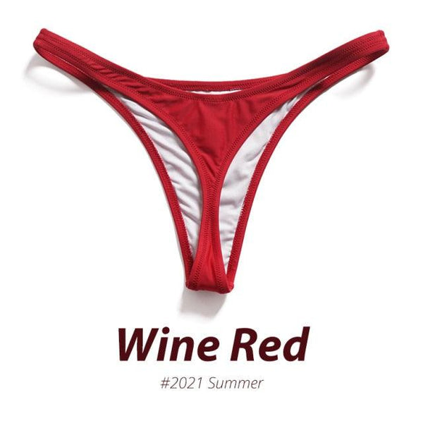 Colorful Bikini Thong Swimwear Women Swimsuit Top And Bottoms T-Back Brazilian Swimming Women's Strappy Triangle Bikini Sets High Cut Cheeky Thong Bottom Swimsuits