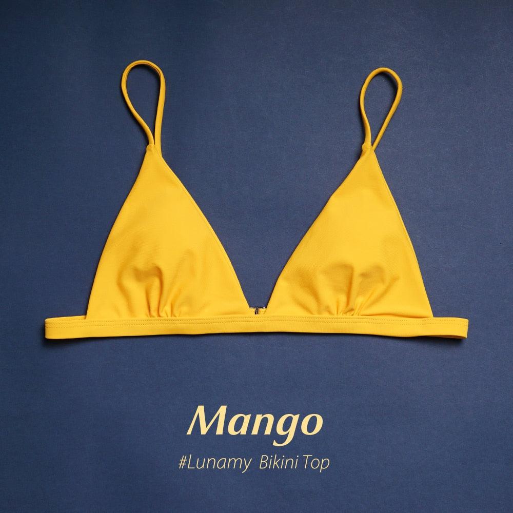 Colorful Bikini Thong Swimwear Women Swimsuit Top And Bottoms T-Back Brazilian Swimming Women's Strappy Triangle Bikini Sets High Cut Cheeky Thong Bottom Swimsuits