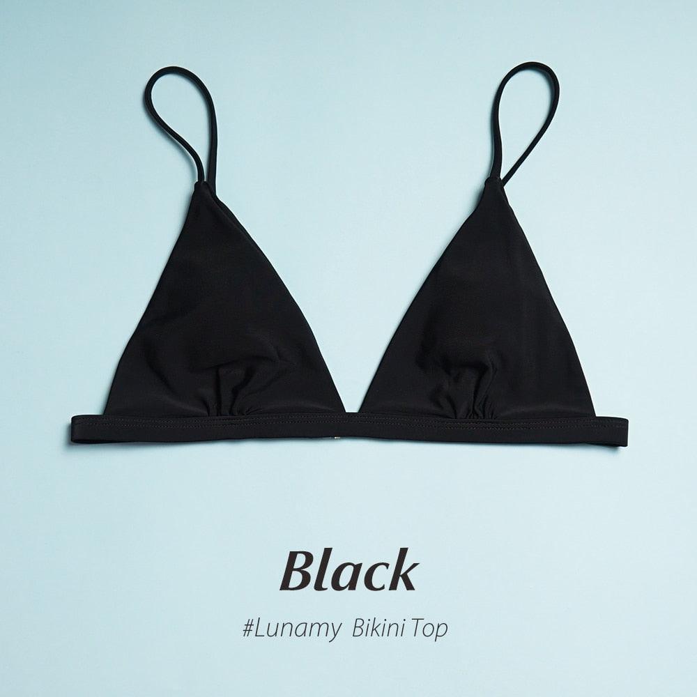 Colorful Bikini Thong Swimwear Women Swimsuit Top And Bottoms T-Back Brazilian Swimming Women's Strappy Triangle Bikini Sets High Cut Cheeky Thong Bottom Swimsuits