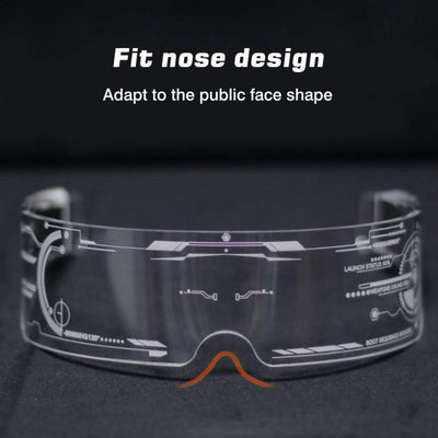 Colorful Luminous Popular Cycling Style Sunglasses For Men & Women New Futuristic Electronic Visor Glasses In Vintage Style Eyeglasses For Christmas Halloween Party