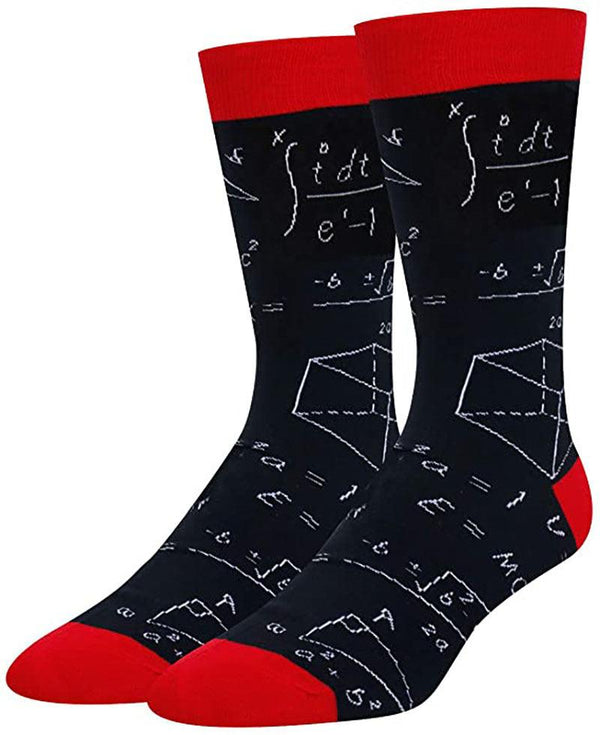 Colorful Mathematical Formula Problem Solving Printed Men's Socks Cotton Socks