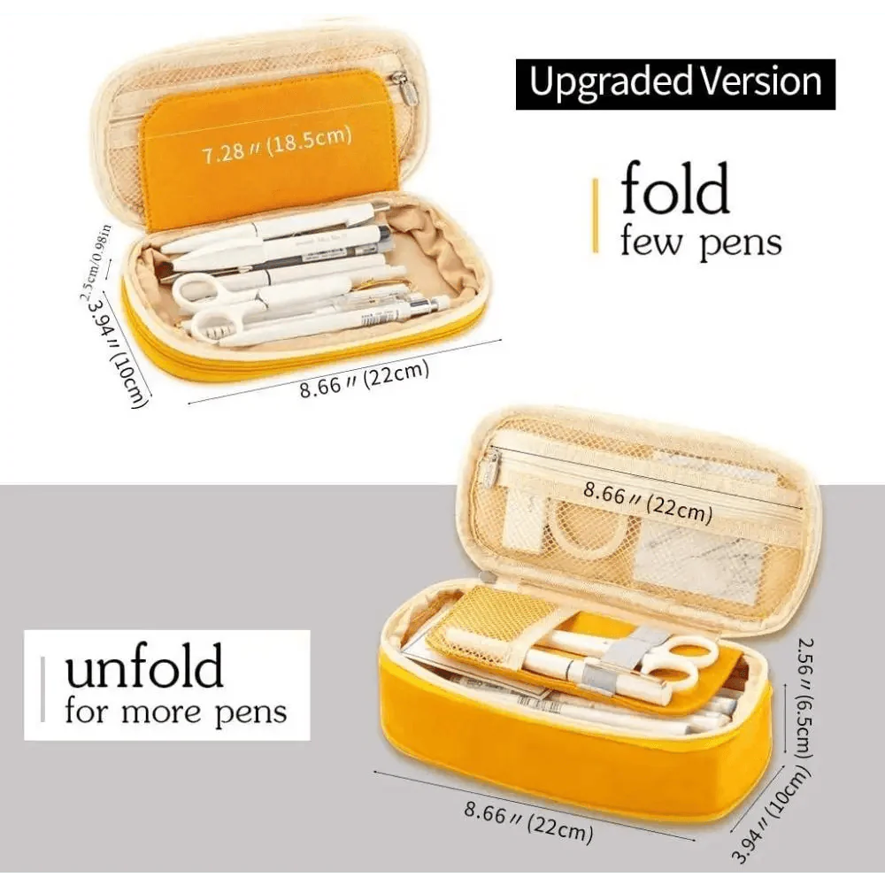 Colorful Pencil Organizer Pouch Pen Holder School Supplies Portable Travel Simple Storage Box Easy Grip Handle