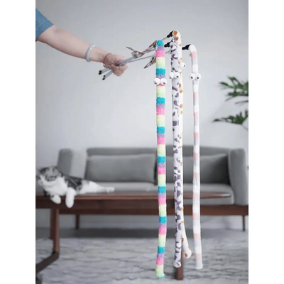 Colorful Rod Wand Feather Teaser Exerciser For Cats Soft Funny Interactive Toy For Pets Cute Cat Accessories
