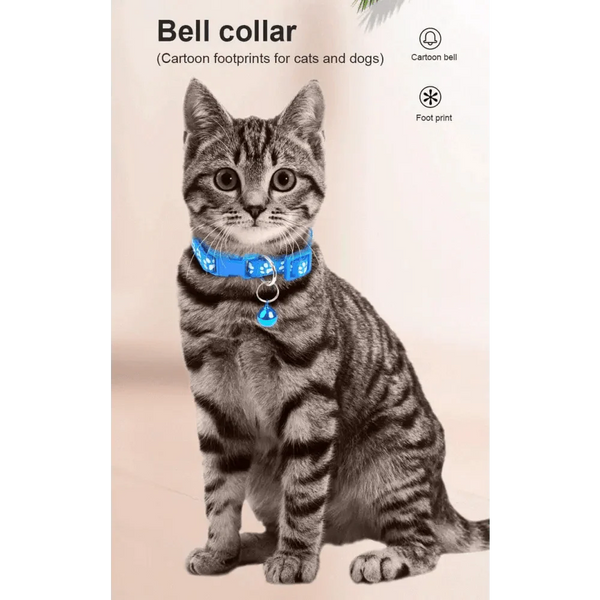 Colorful Super Soft Nylon Pet Adjustable Collars Cute Print Collar Stylish Footprint Pets Necklace Collars For Dogs