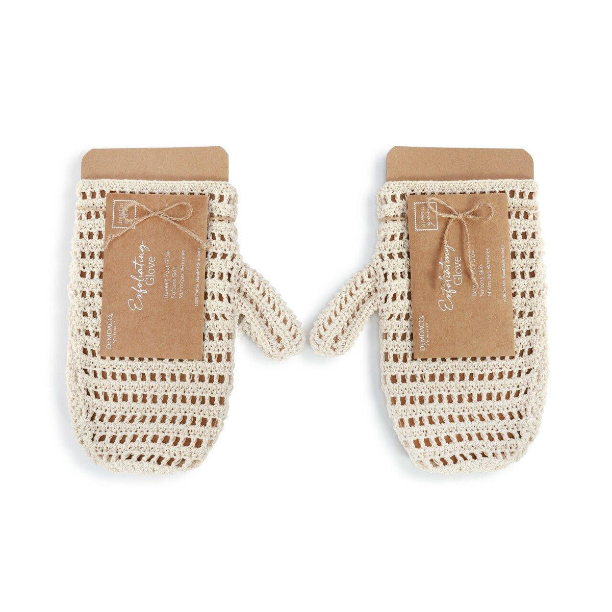 Comfort Handwoven Natural Fiber Exfoliating Washcloth, Gloves, & Soap Bag
