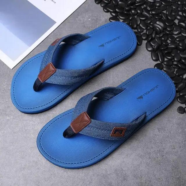 Comfortable Casual Summer Flip- Flops Men Beach Slippers Sandals Simple Luxury Design Indoor Non-Slip Black Flip Flops