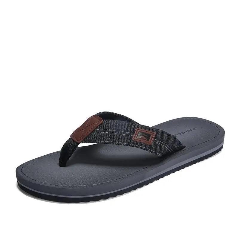 Comfortable Casual Summer Flip- Flops Men Beach Slippers Sandals Simple Luxury Design Indoor Non-Slip Black Flip Flops