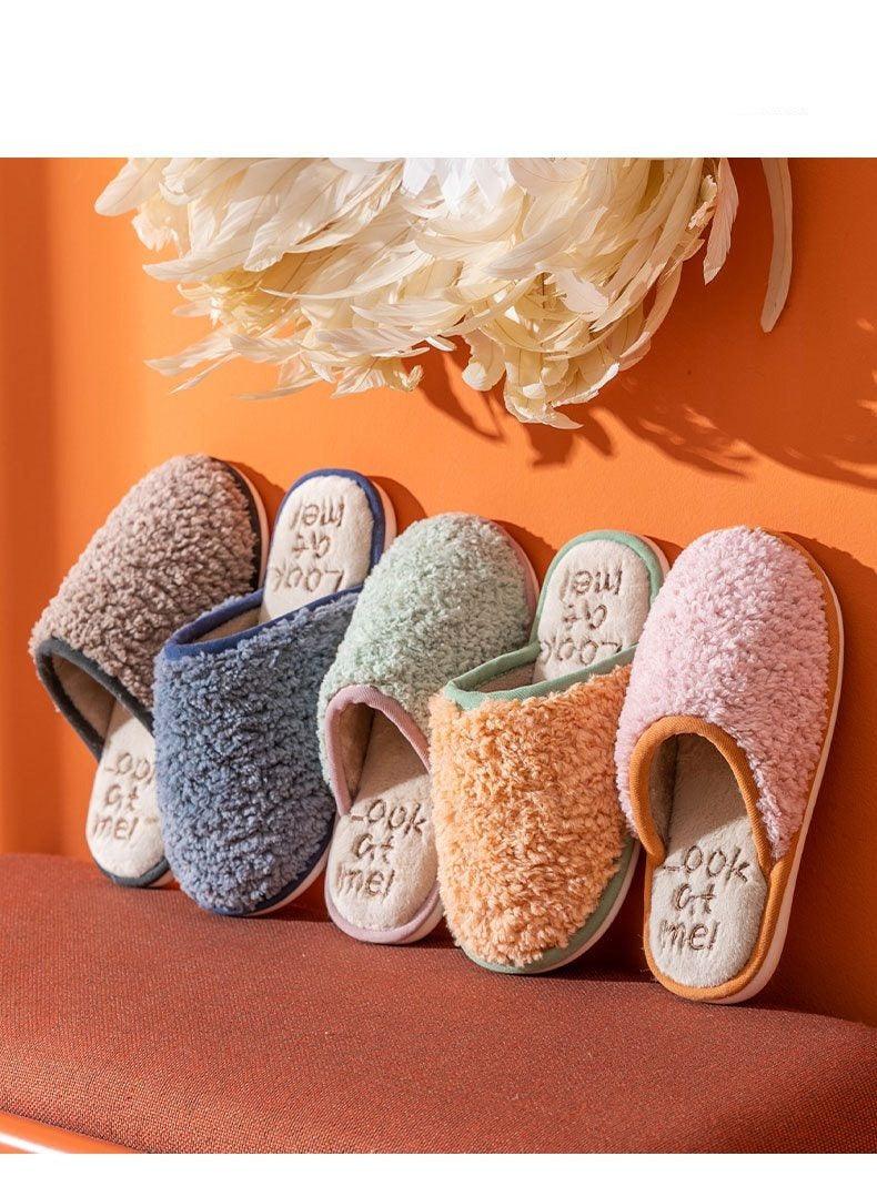 Comfortable Cotton Slippers Home Women Winter Indoor Non-Slip Warmth Shoes Couple Plush Slippers Unisex Men's And Women's House Slippers Indoor Memory Foam Cotton Slippers