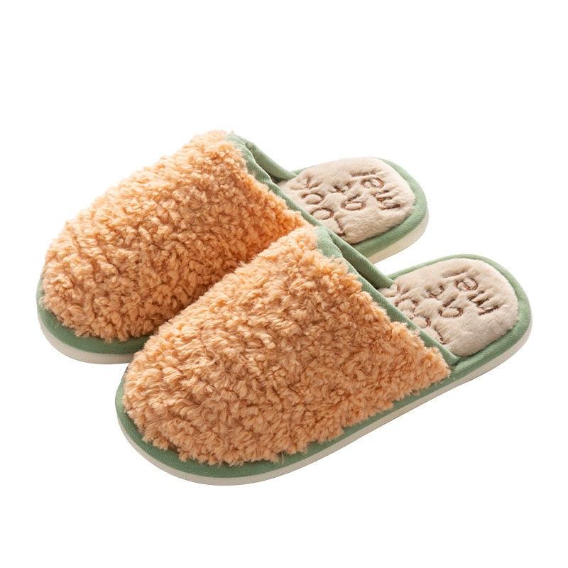 Comfortable Cotton Slippers Home Women Winter Indoor Non-Slip Warmth Shoes Couple Plush Slippers Unisex Men's And Women's House Slippers Indoor Memory Foam Cotton Slippers
