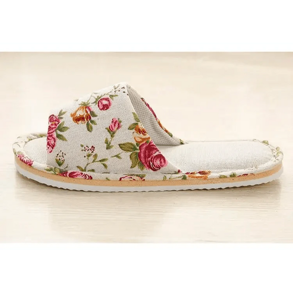 Comfortable Elegant Flower Design Indoor Soft Slipper Spring Autumn Lightweight Flip Flops For Women Classic Bedroom Slippers Ladies Foldable Flip Flops