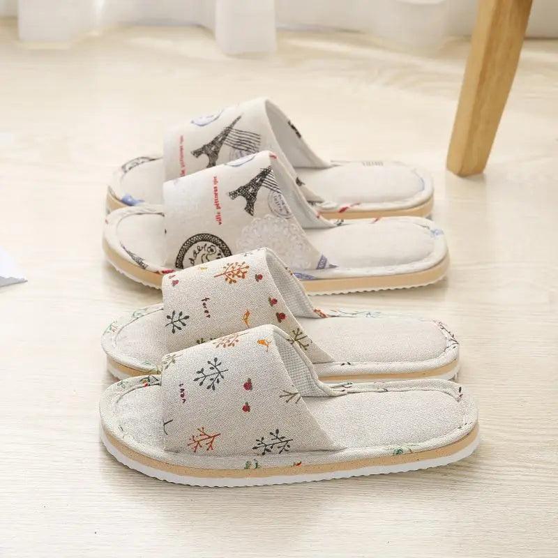 Comfortable Elegant Flower Design Indoor Soft Slipper Spring Autumn Lightweight Flip Flops For Women Classic Bedroom Slippers Ladies Foldable Flip Flops