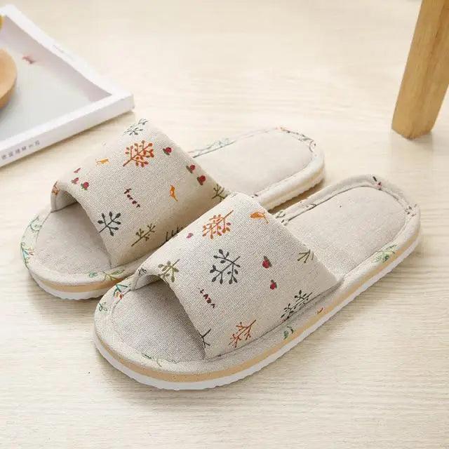 Comfortable Elegant Flower Design Indoor Soft Slipper Spring Autumn Lightweight Flip Flops For Women Classic Bedroom Slippers Ladies Foldable Flip Flops