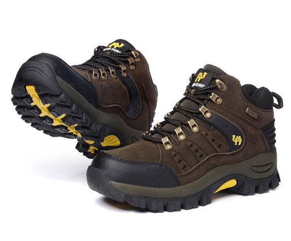 Comfortable Outdoor Waterproof Hiking Boots Men's Spring And Autumn Hiking Wear-Resistant Mountain Sports Boots Hunting Shoes High Waterproof Hiking Boots Outdoor Lightweight Mens Shoes