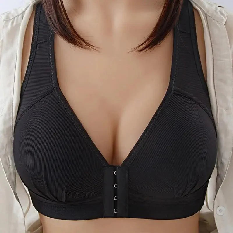 Comfortable Seamless Bra For Women Fashion Push Up Bras Wire Free Lingerie Full Cup Bralette Cotton Underwear Brassiere Front Closure