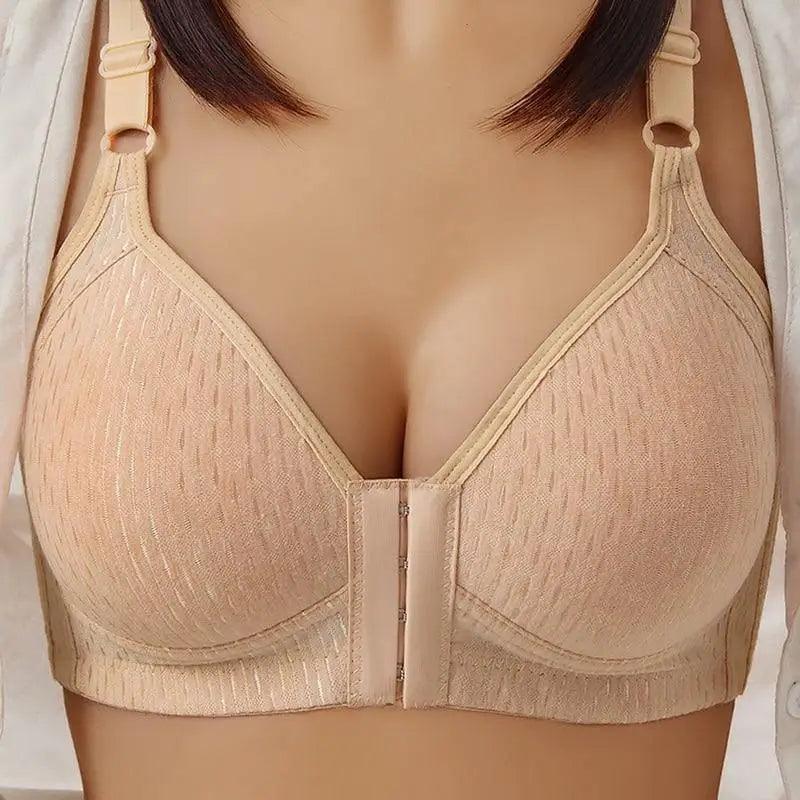 Comfortable Seamless Bra For Women Fashion Push Up Bras Wire Free Lingerie Full Cup Bralette Cotton Underwear Brassiere Front Closure