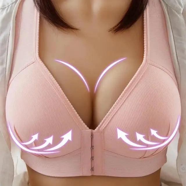 Comfortable Seamless Bra For Women Fashion Push Up Bras Wire Free Lingerie Full Cup Bralette Cotton Underwear Brassiere Front Closure
