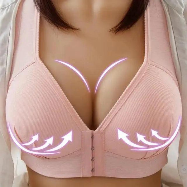 Comfortable Seamless Bra For Women Fashion Push Up Bras Wire Free Lingerie Full Cup Bralette Cotton Underwear Brassiere Front Closure