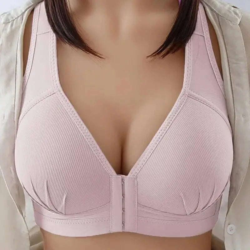 Comfortable Seamless Bra For Women Fashion Push Up Bras Wire Free Lingerie Full Cup Bralette Cotton Underwear Brassiere Front Closure