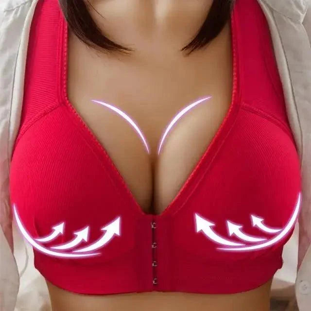 Comfortable Seamless Bra For Women Fashion Push Up Bras Wire Free Lingerie Full Cup Bralette Cotton Underwear Brassiere Front Closure