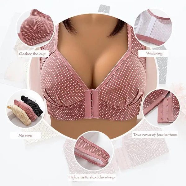 Comfortable Seamless Bra For Women Fashion Push Up Bras Wire Free Lingerie Full Cup Bralette Cotton Underwear Brassiere Front Closure