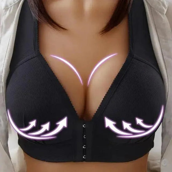 Comfortable Seamless Bra For Women Fashion Push Up Bras Wire Free Lingerie Full Cup Bralette Cotton Underwear Brassiere Front Closure