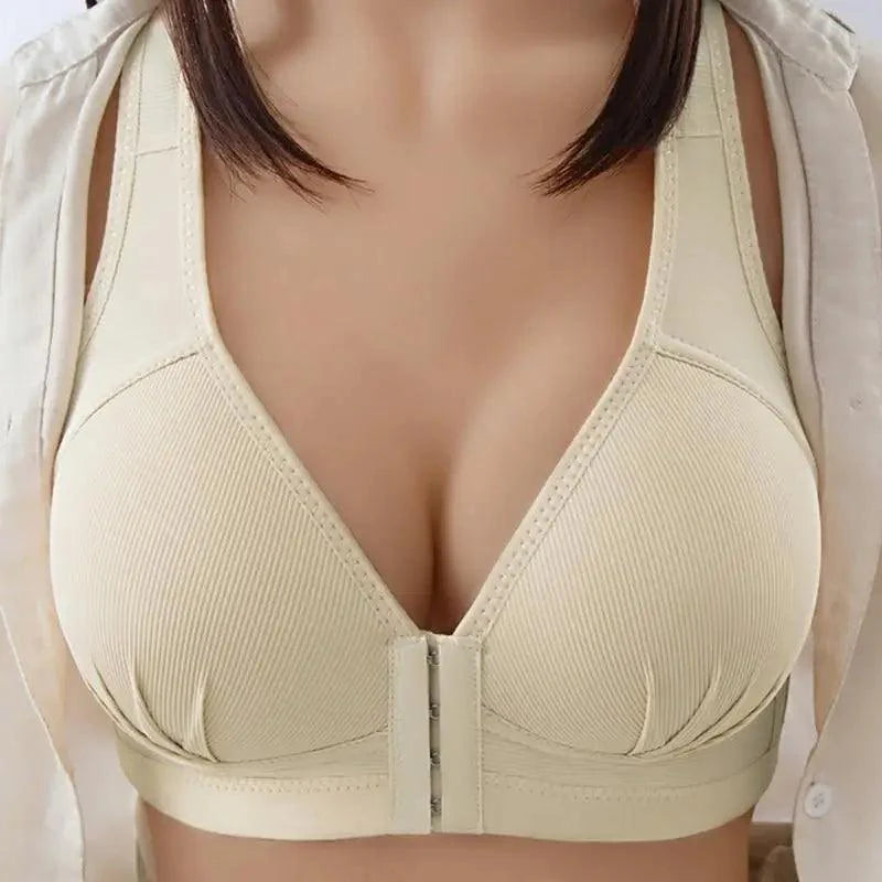 Comfortable Seamless Bra For Women Fashion Push Up Bras Wire Free Lingerie Full Cup Bralette Cotton Underwear Brassiere Front Closure