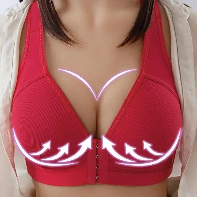 Comfortable Seamless Bra For Women Fashion Push Up Bras Wire Free Lingerie Full Cup Bralette Cotton Underwear Brassiere Front Closure