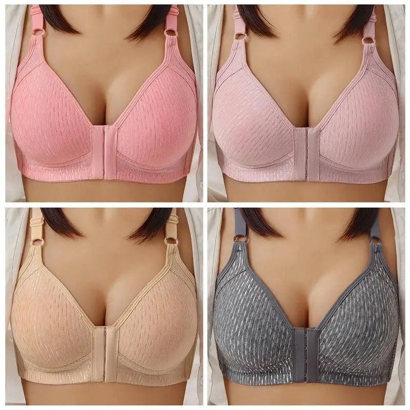 Comfortable Seamless Bra For Women Fashion Push Up Bras Wire Free Lingerie Full Cup Bralette Cotton Underwear Brassiere Front Closure