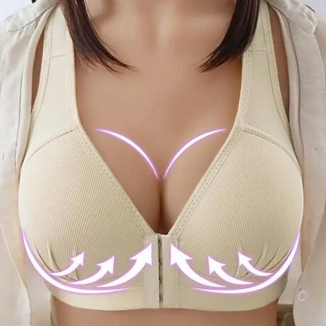 Comfortable Seamless Bra For Women Fashion Push Up Bras Wire Free Lingerie Full Cup Bralette Cotton Underwear Brassiere Front Closure