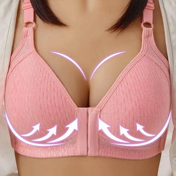 Comfortable Seamless Bra For Women Fashion Push Up Bras Wire Free Lingerie Full Cup Bralette Cotton Underwear Brassiere Front Closure