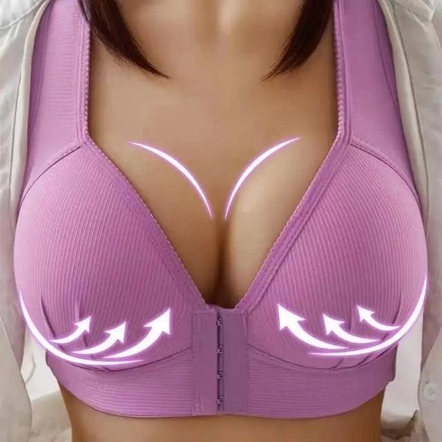 Comfortable Seamless Bra For Women Fashion Push Up Bras Wire Free Lingerie Full Cup Bralette Cotton Underwear Brassiere Front Closure