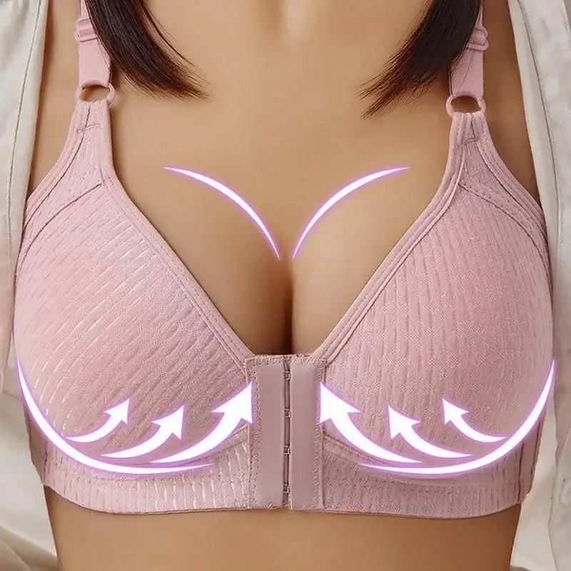Comfortable Seamless Bra For Women Fashion Push Up Bras Wire Free Lingerie Full Cup Bralette Cotton Underwear Brassiere Front Closure