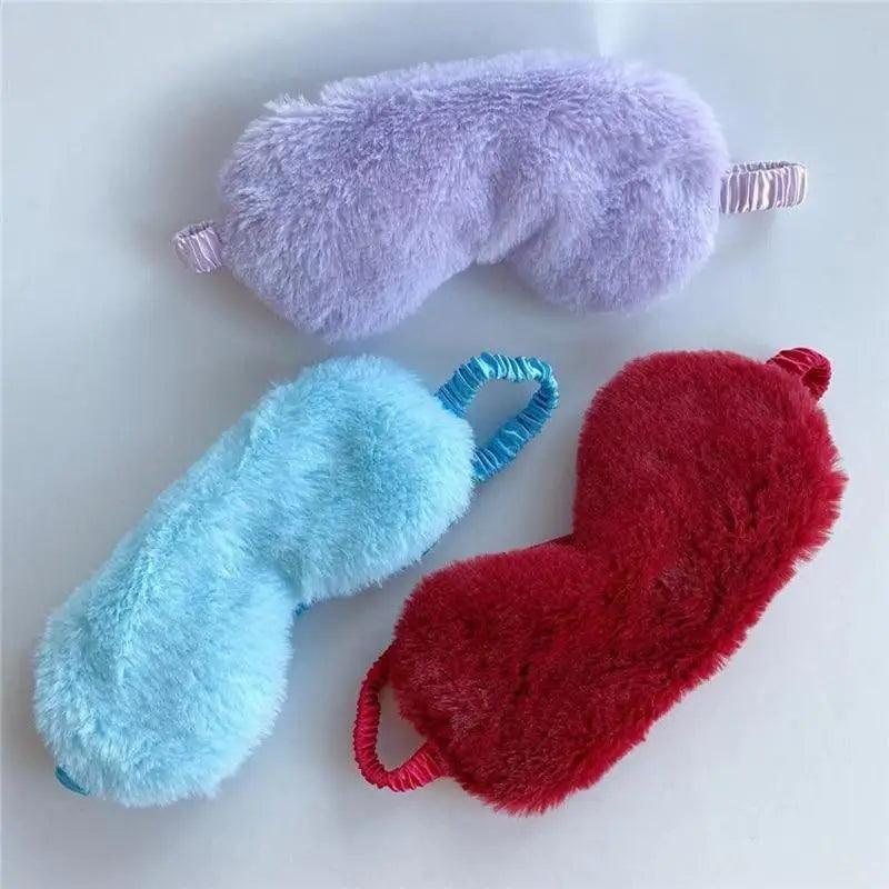 Comfortable Soft Plush Sleep Eye Mask Sleeping Masks Night Eyeshade Women Traveling Eye Patch Cute Design Cozy Fluffy Eye Mask