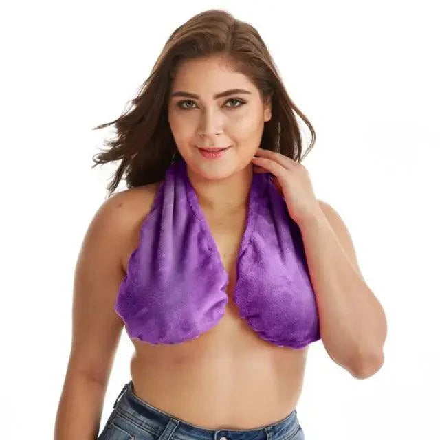 Comfortable Women Towel Bra Chest Hanging Neck Wrapped Big Bra Breastfeeding Lightweight Ladies Towel Bra